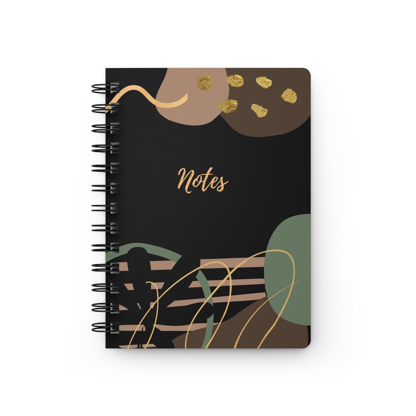 Chic Spiral Bound Journal - Modern Notes Notebook with Gold Accents