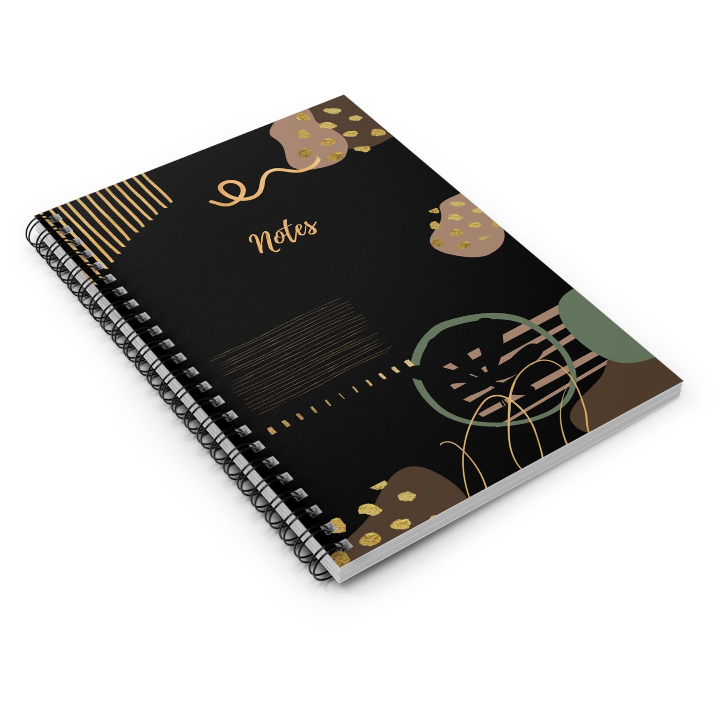 Elegant Black Spiral Notebook - Gold Accents | Perfect for Notes & Journaling