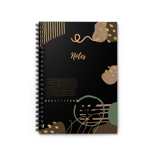 Elegant Black Spiral Notebook - Gold Accents | Perfect for Notes & Journaling