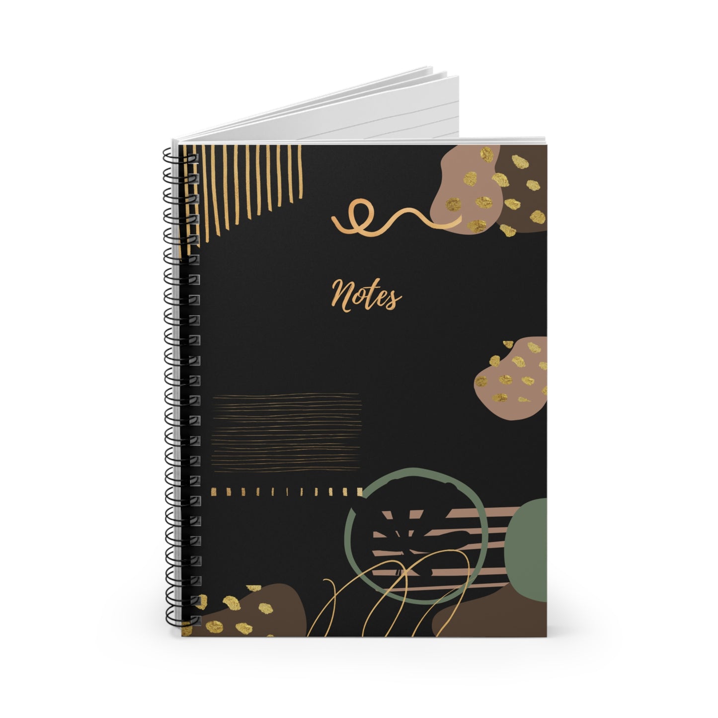 Elegant Black Spiral Notebook - Gold Accents | Perfect for Notes & Journaling